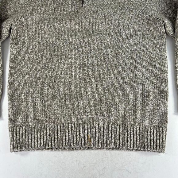 L.L. Bean Mens Lambs Wool Pullover Sweater Siz M Tall 1/4 Button Mock Neck Brown - Picture 8 of 15